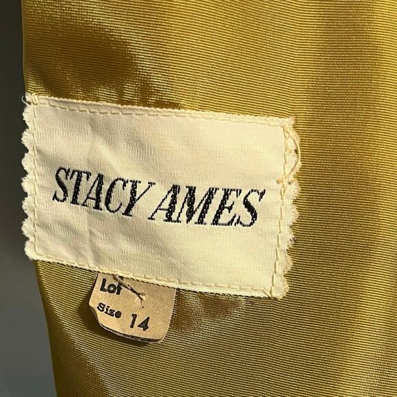 Vintage Original STACY AMES Womens 1950s 60s Dress Green Mod Sleeveless 14 MCM - Picture 8 of 9